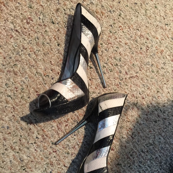 Dune London Platform Peep Toe with Stiletto Heels - Picture 2 of 4